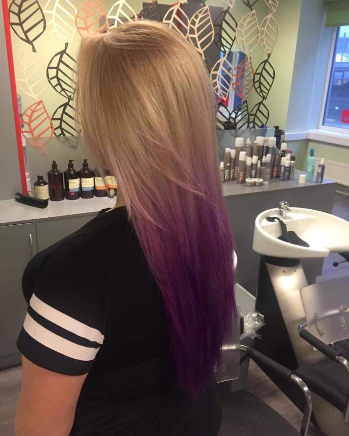 Femaleez.com warna rambut ombre ungu 001