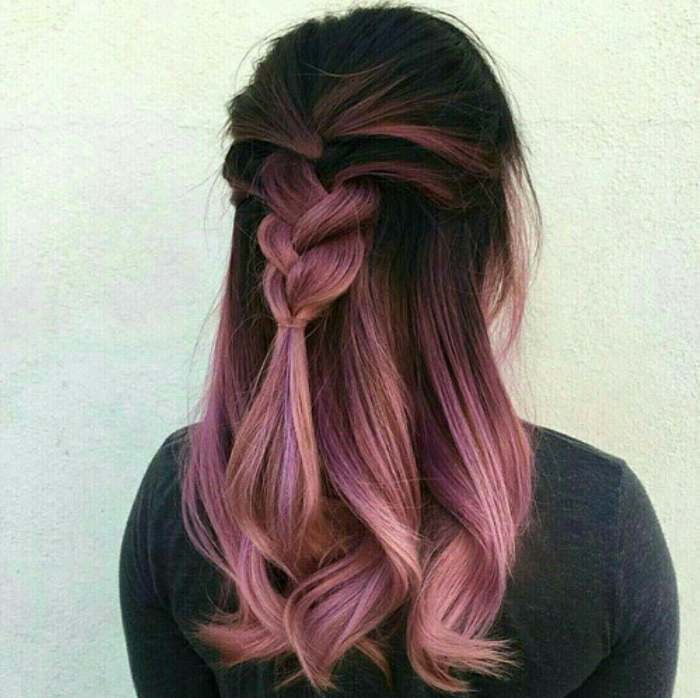 warna rambut pink ombre