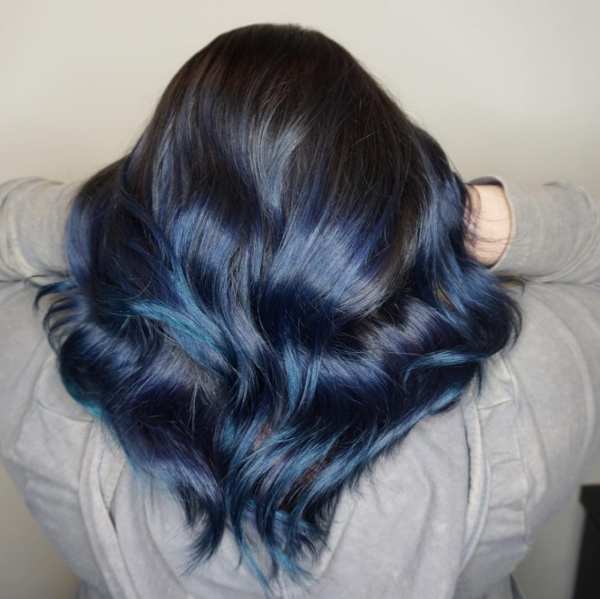 Warna rambut highlight biru